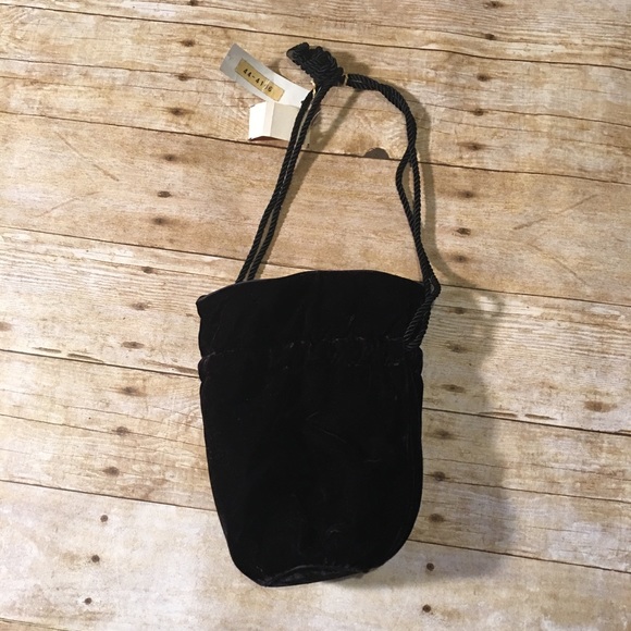 Black velvet pouch evening bag